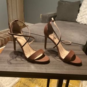 Brown strappy heel